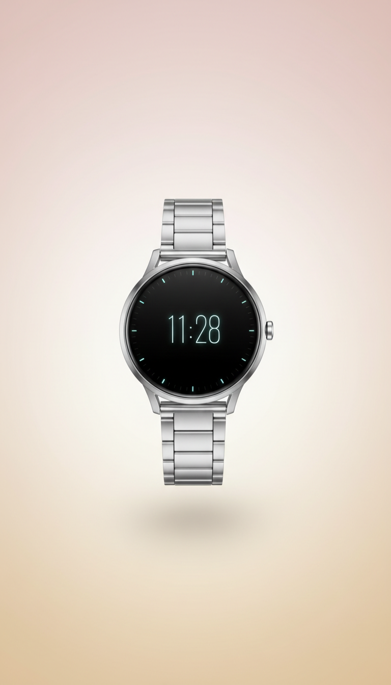 Smartwatch feminino prata polida